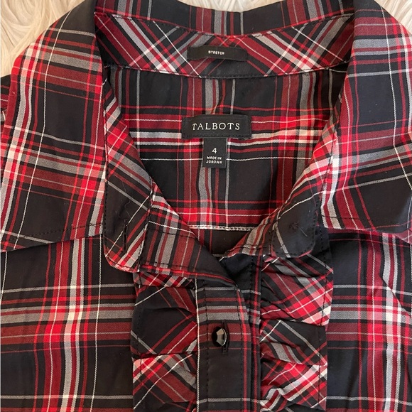 Talbots Plaid Blouse & Black Formal Skirt - Picture 3 of 16